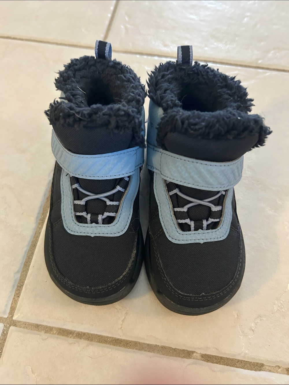 Quechua Black and Light Blue Kids Winter Boots